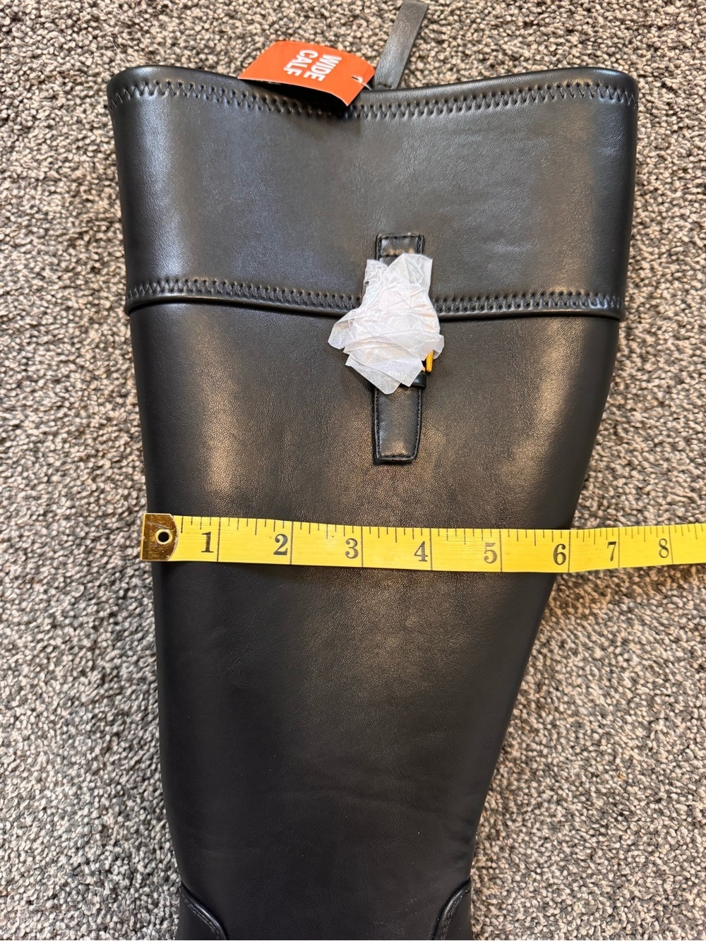 Franco Sparto Women Black Wide Calf Knee High Faux Leather Block Heel Boot Sz 7W - Picture 16 of 16